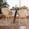 Baxton Studio Ballerina Japandi Natural Brown Finished Mahogany Wood and Rattan 2-Piece Dining Chair Set 233-2PC-12829-ZORO - alternate 9